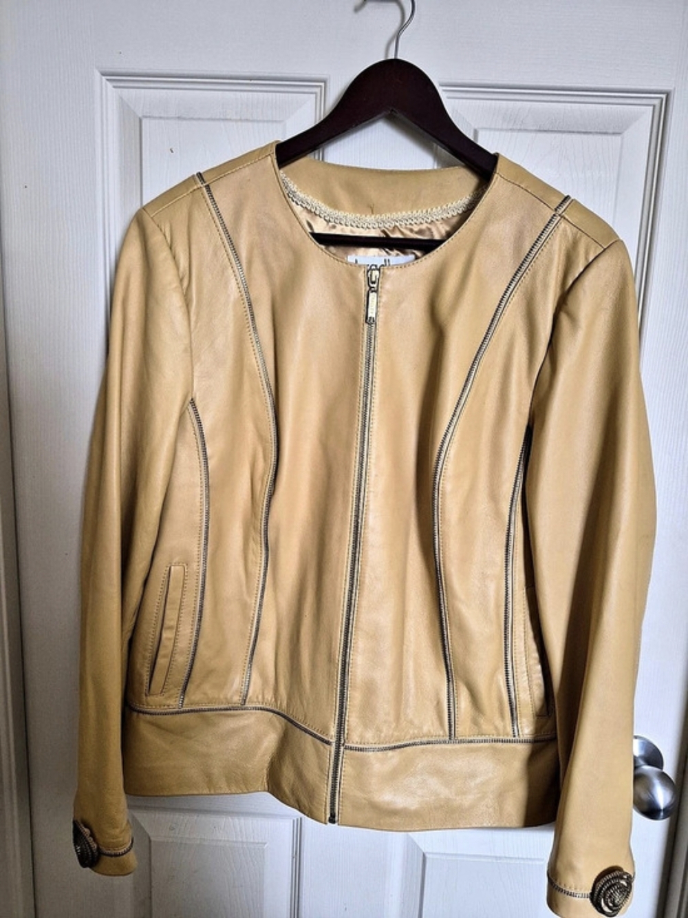 Bradley Bayou Leather Zip Jacket in Brown Large Like New